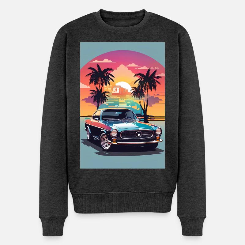 Muscle-Car - Männer Premium Bio Pullover - Anthrazit meliert
