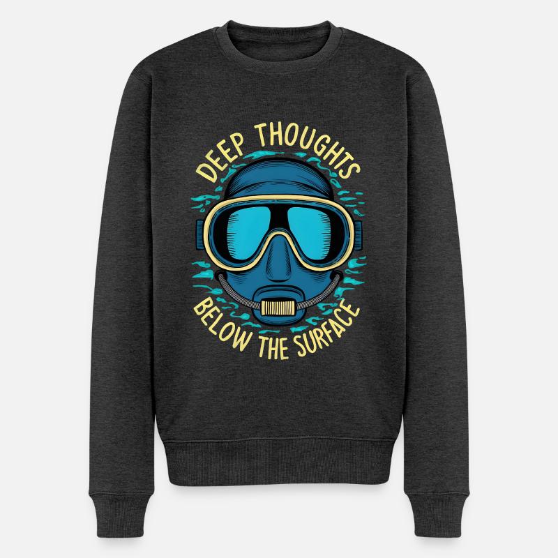 Deep Thoughts - Männer Premium Bio Pullover - Anthrazit meliert