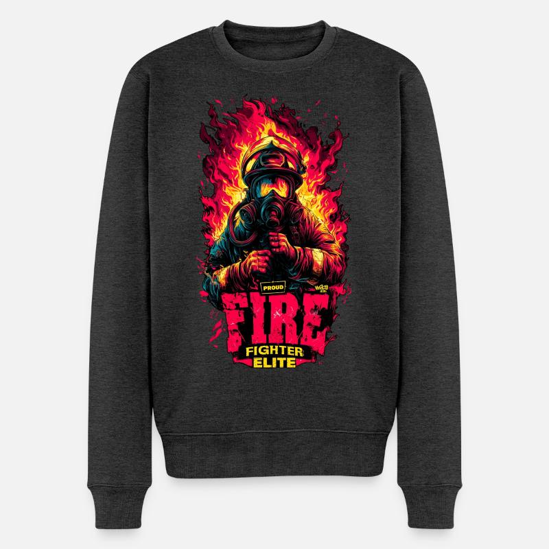 Pompier d’élite - Pull Premium bio Homme - anthracite chiné
