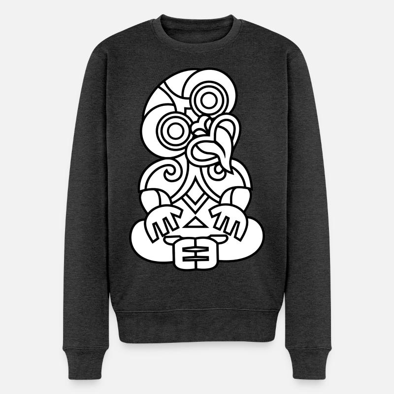 Hei Tiki Neuseeland Maori - Männer Premium Bio Pullover - Anthrazit meliert