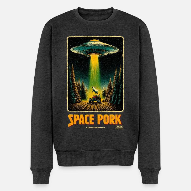 Space Pork - Männer Premium Bio Pullover - Anthrazit meliert