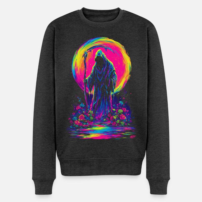 Neon Grim Reaper - Pull Premium bio Homme - anthracite chiné