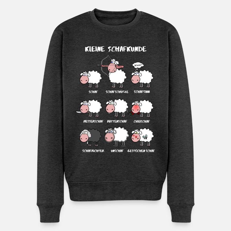 Un peu de connaissances moutons - Pull Premium bio Homme - anthracite chiné