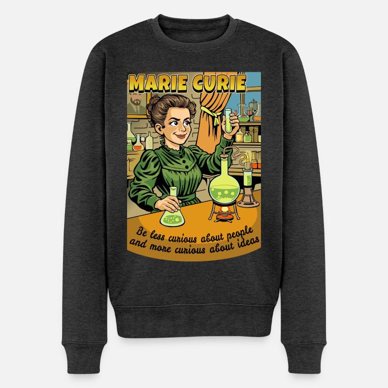 Marie Curie Curious - Männer Premium Bio Pullover - Anthrazit meliert