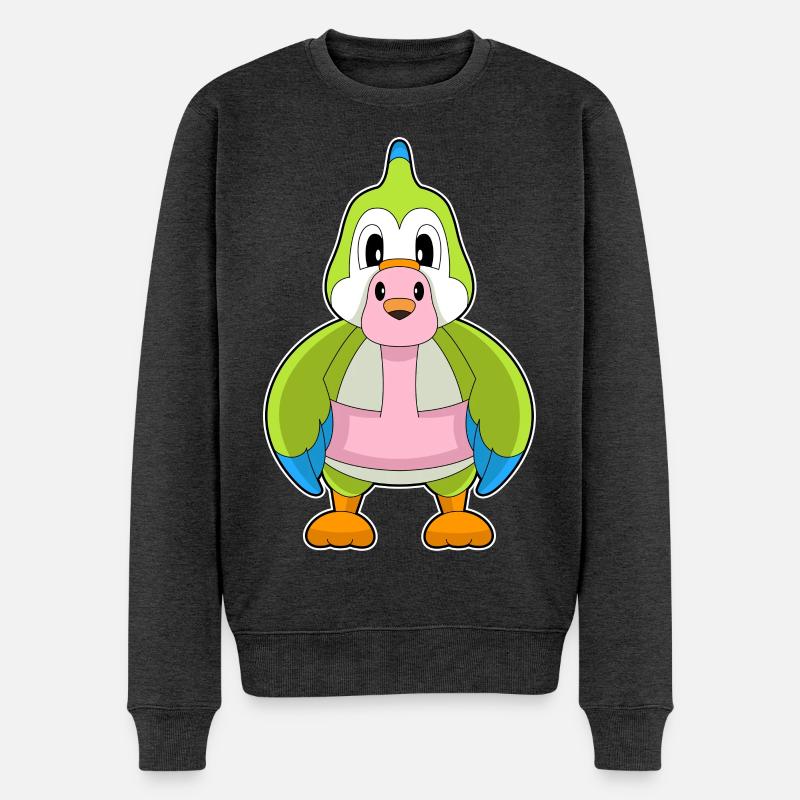 Perroquet flamant rose - Pull Premium bio Homme - anthracite chiné