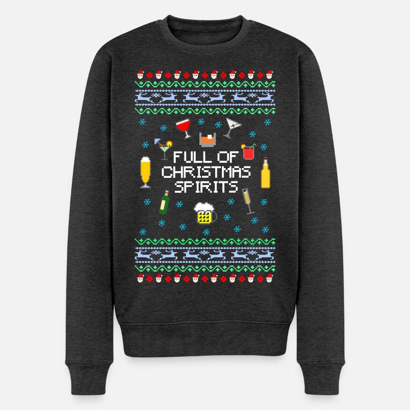 Plein d’esprits de Noël moche - Pull Premium bio Homme - anthracite chiné