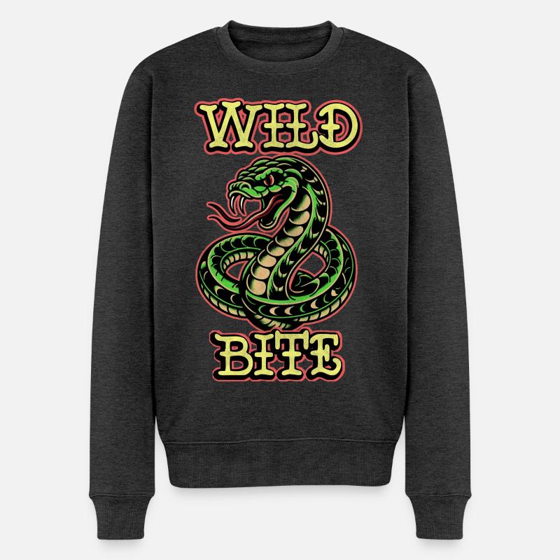 Wilder Biss - Männer Premium Bio Pullover - Anthrazit meliert