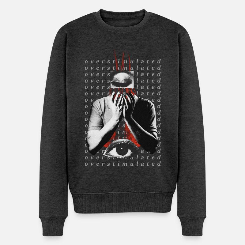 Überstimuliert - Männer Premium Bio Pullover - Anthrazit meliert