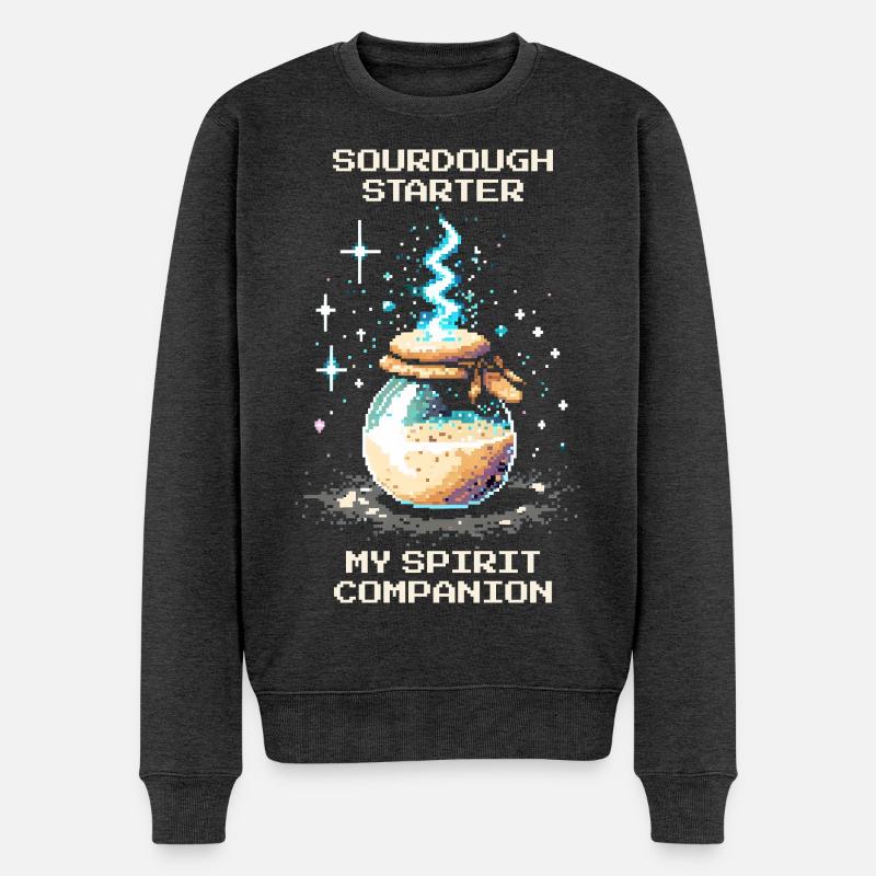 Sauerteig: Mein Seelengefährte | Brot backen - Männer Premium Bio Pullover - Anthrazit meliert