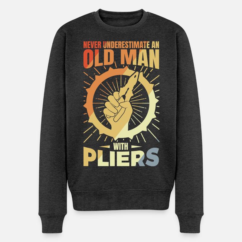 Alter Elektroniker - Männer Premium Bio Pullover - Anthrazit meliert