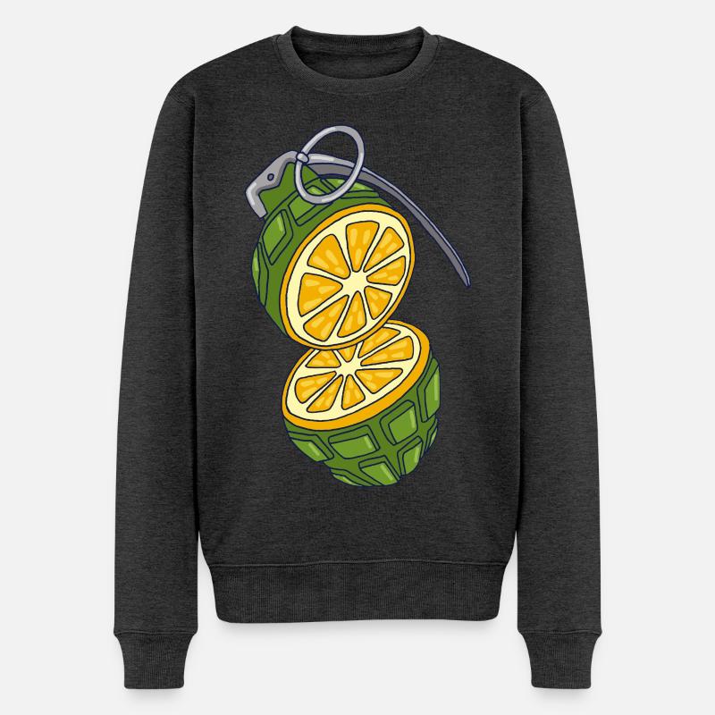 Tarnung einer Orange - Männer Premium Bio Pullover - Anthrazit meliert