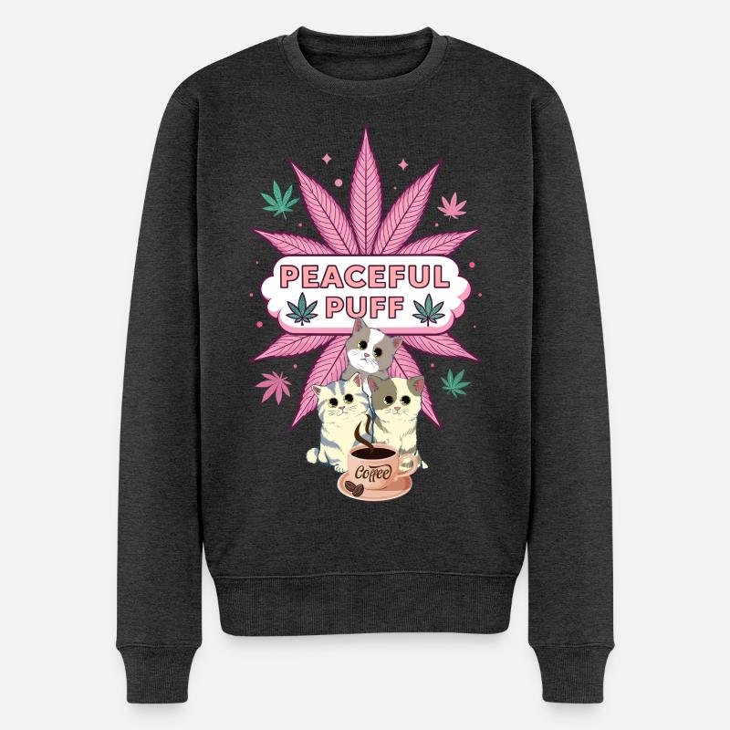 Peaceful Puff C&C - Männer Premium Bio Pullover - Anthrazit meliert