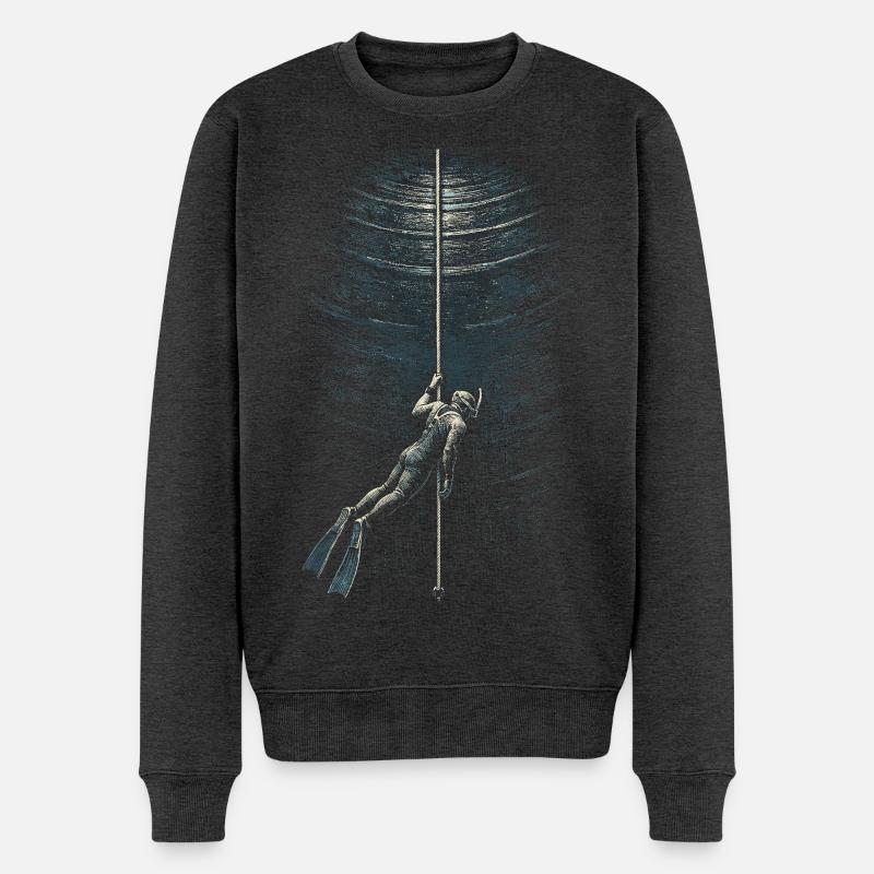 Apnoetauchen Freitauchen - Männer Premium Bio Pullover - Anthrazit meliert