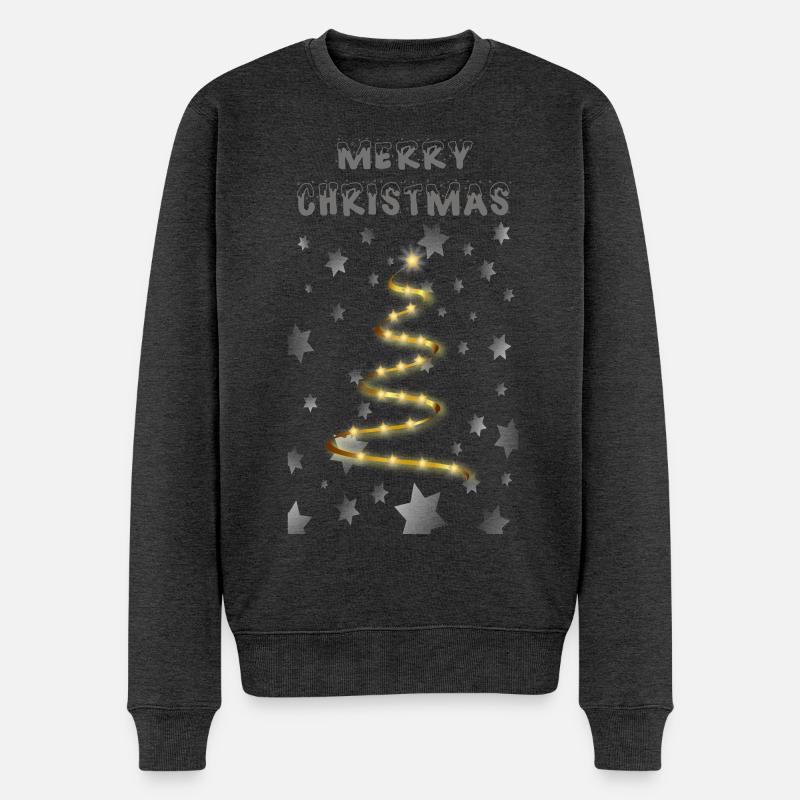 Arbre de Noël doré - Pull Premium bio Homme - anthracite chiné