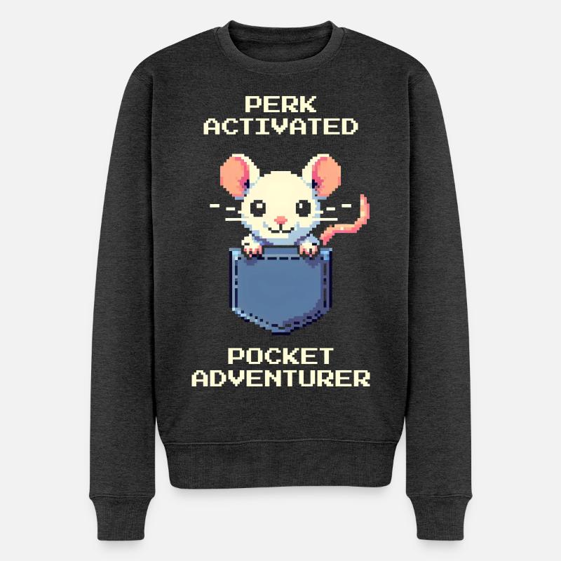 Atout activé : Aventurier de poche | Rat - Pull Premium bio Homme - anthracite chiné