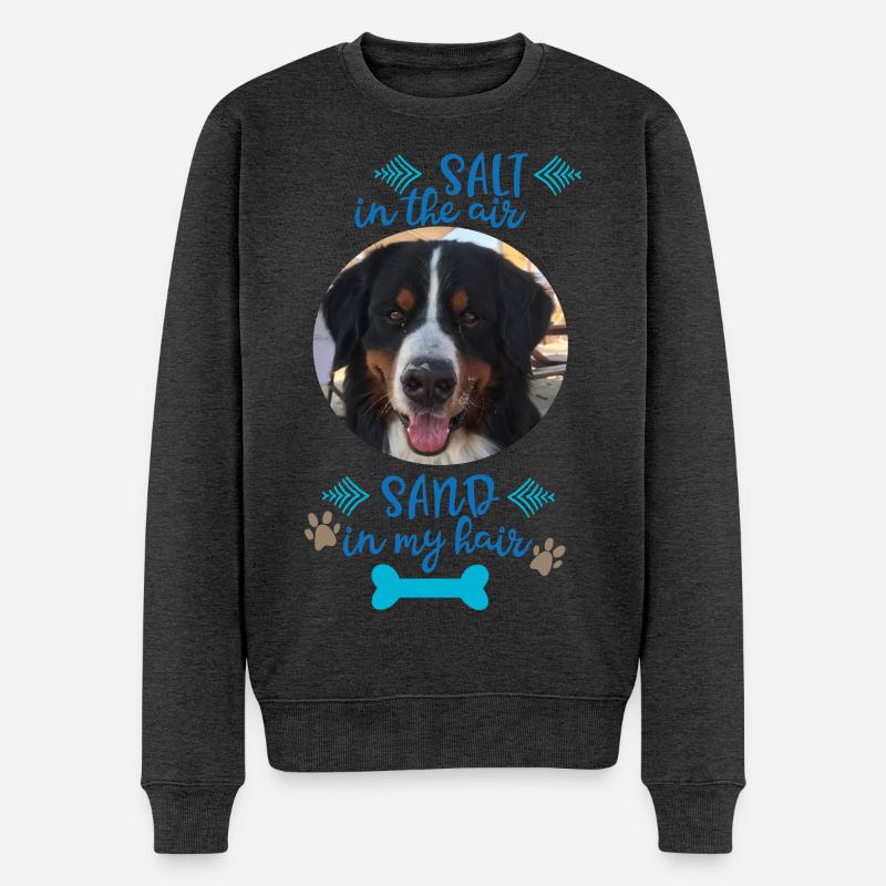 Hund - Männer Premium Bio Pullover - Anthrazit meliert