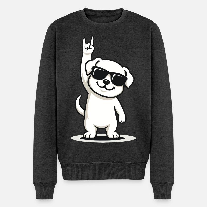 Rockin' Dog - Männer Premium Bio Pullover - Anthrazit meliert