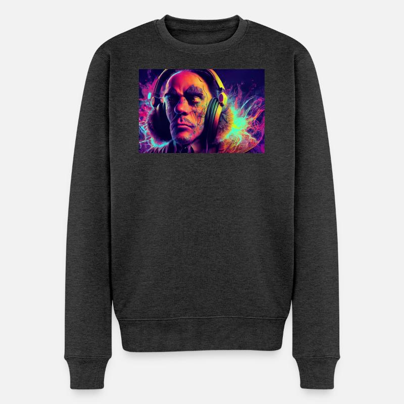 MusicPsychodelic - Männer Premium Bio Pullover - Anthrazit meliert