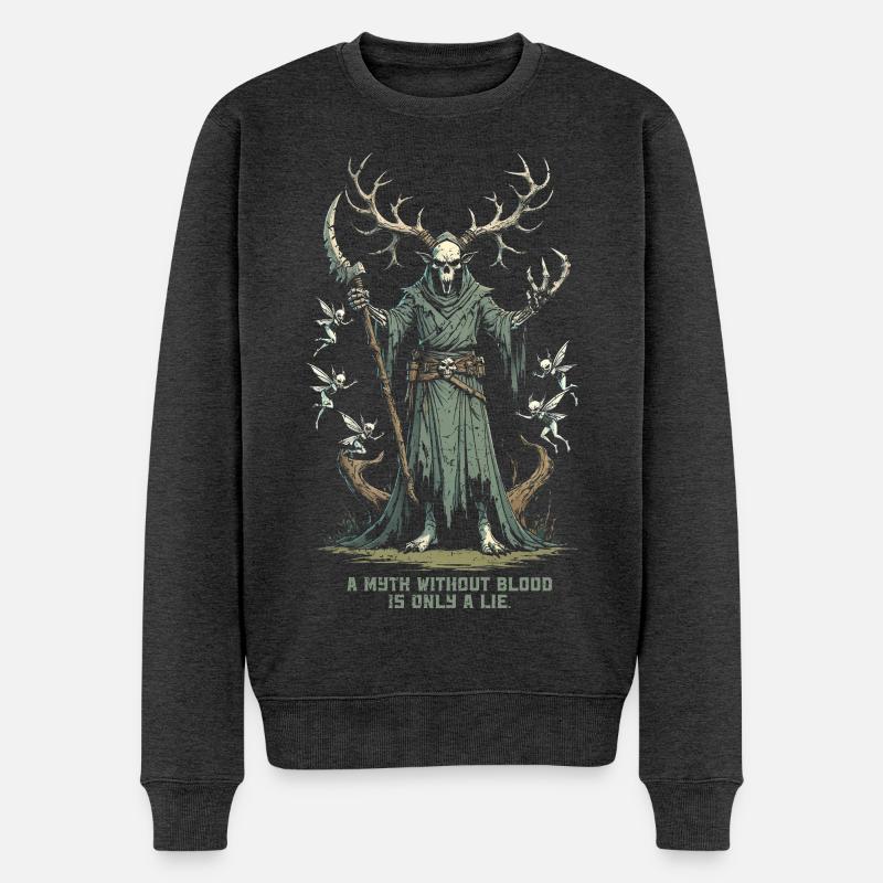 Encantado Mythologische Kreaturen - Männer Premium Bio Pullover - Anthrazit meliert