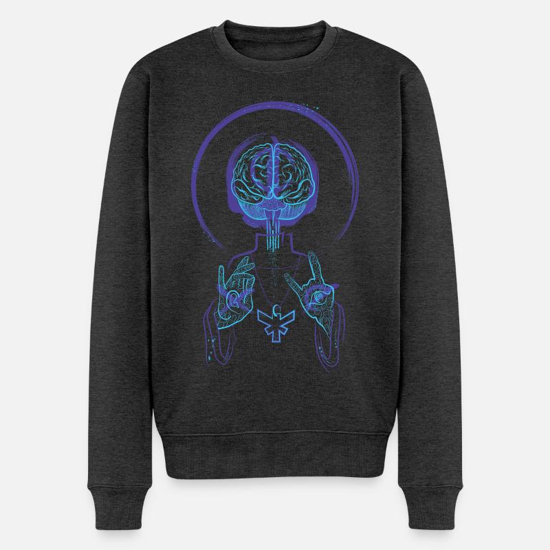Voodoo-Priester - Männer Premium Bio Pullover - Anthrazit meliert