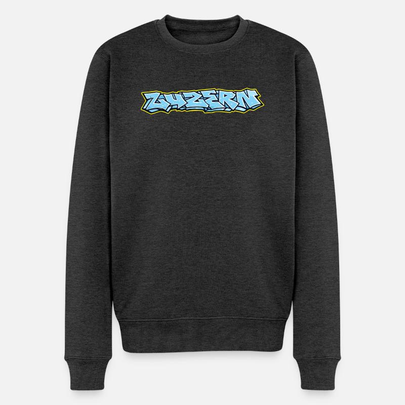 Lucerne Graffiti - Pull Premium bio Homme - anthracite chiné