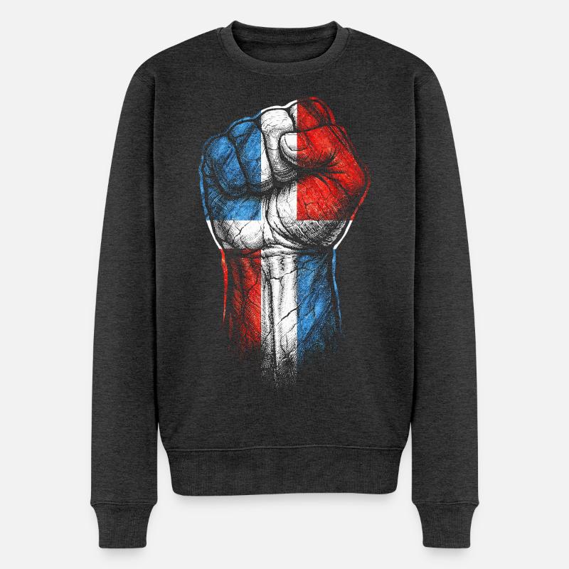 Dominikanisch - Männer Premium Bio Pullover - Anthrazit meliert