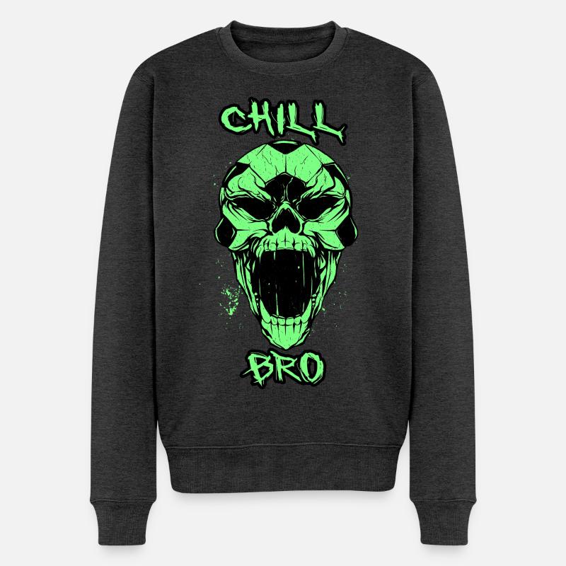 Totenkopf Chill Bro - Männer Premium Bio Pullover - Anthrazit meliert