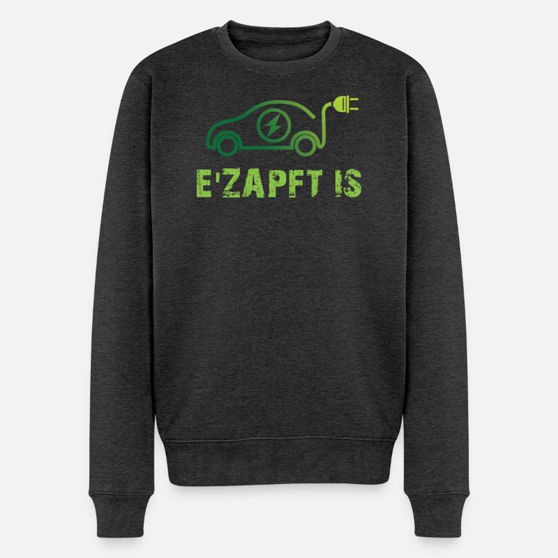  Elektrisches Auto Design - Männer Premium Bio Pullover - Anthrazit meliert