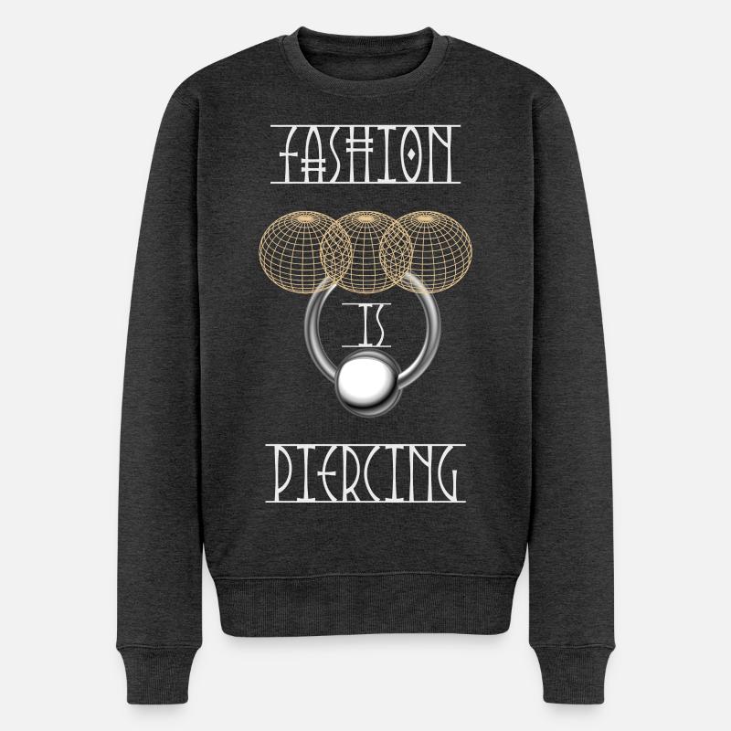 Mode ist Piercing - Männer Premium Bio Pullover - Anthrazit meliert