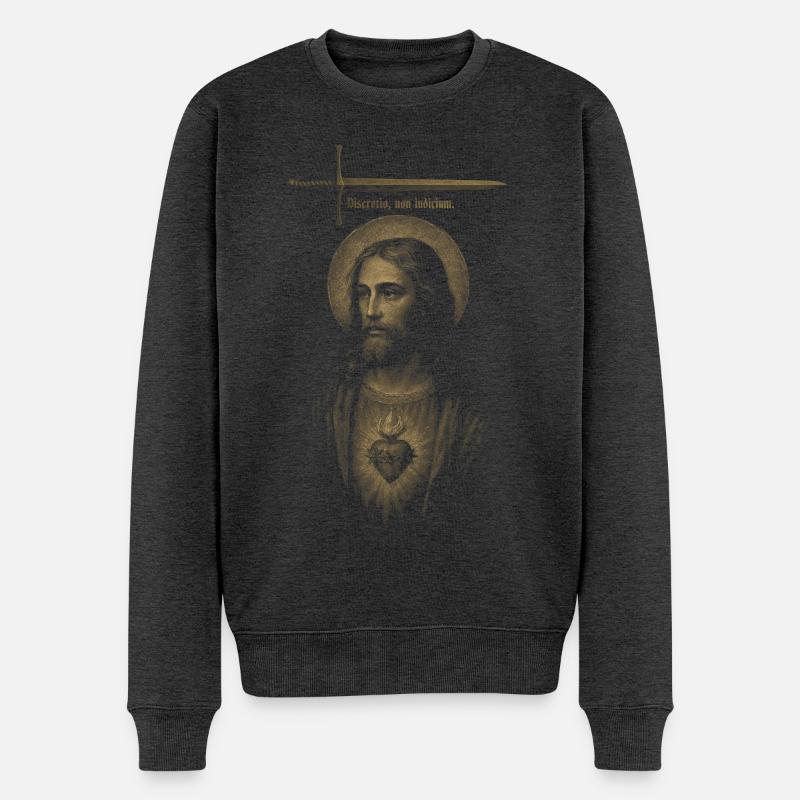 Unterscheidung, nicht Urteil. - Männer Premium Bio Pullover - Anthrazit meliert