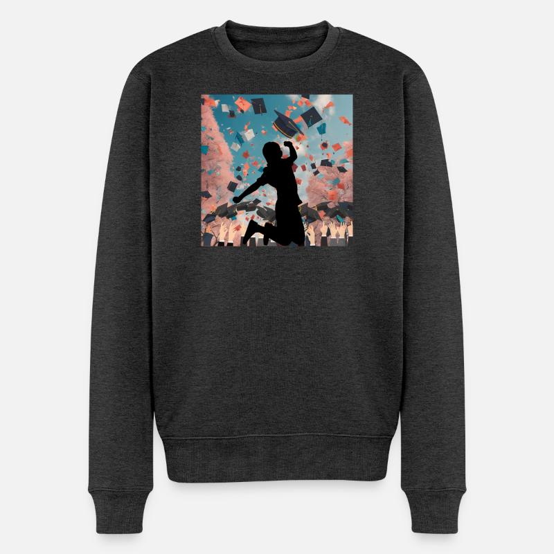 Absolvent*innen - endlich Abschluss Freudensprung - Männer Premium Bio Pullover - Anthrazit meliert
