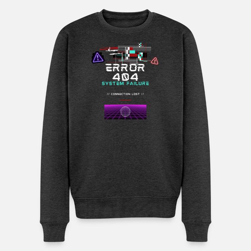 Cyberpunk & Static - Männer Premium Bio Pullover - Anthrazit meliert