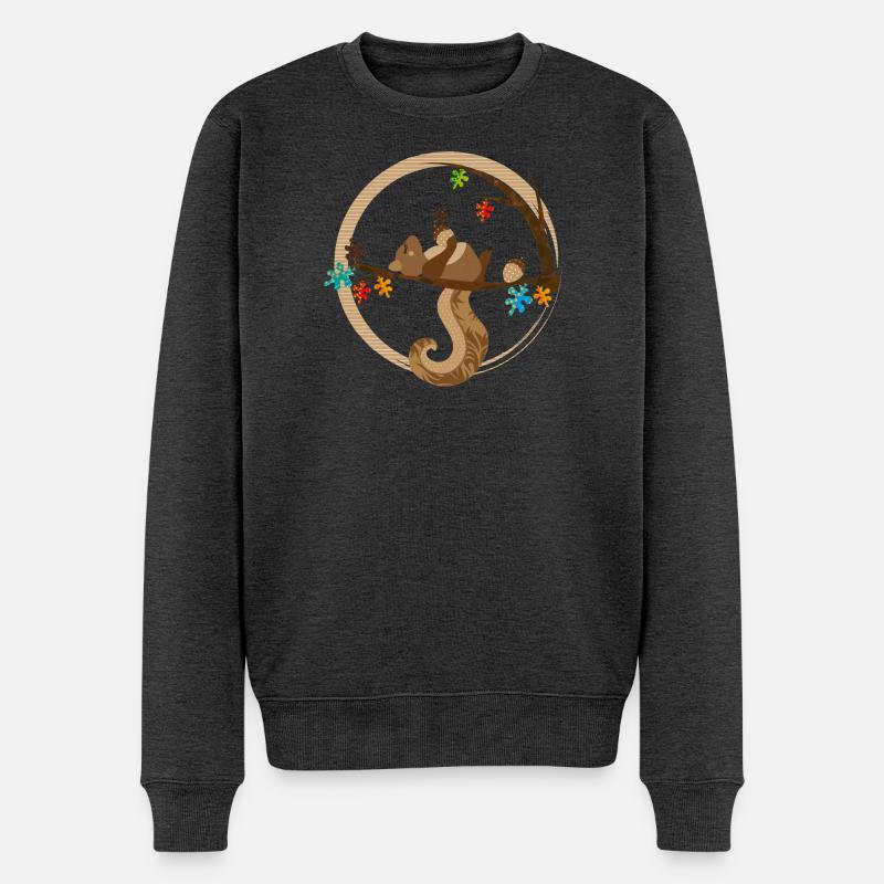 Ein Eichhörnchen schläft - Männer Premium Bio Pullover - Anthrazit meliert
