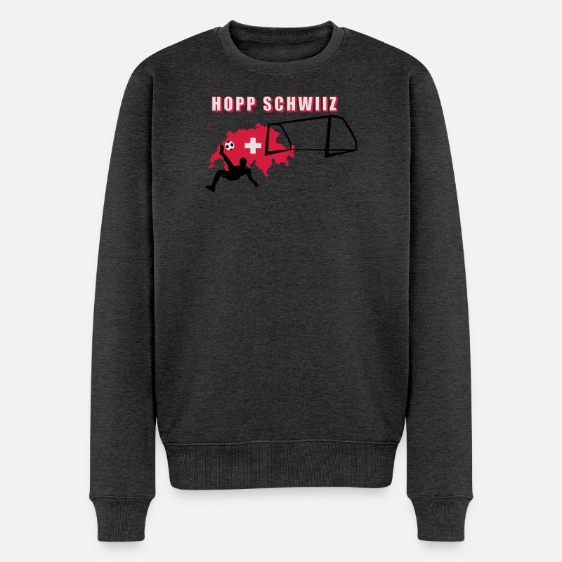 Hopp Schwiiz - Männer Premium Bio Pullover - Anthrazit meliert