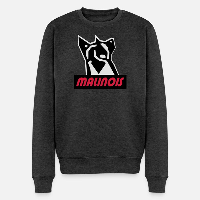 malinois - Männer Premium Bio Pullover - Anthrazit meliert