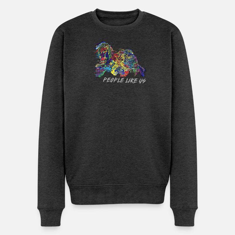 rainbow Tibetan - Männer Premium Bio Pullover - Anthrazit meliert