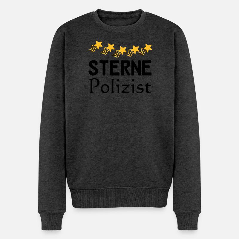 Sterne Polizist Geschenk - Männer Premium Bio Pullover - Anthrazit meliert