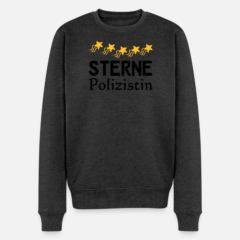 Sterne Polizistin Geschenk - Männer Premium Bio Pullover - Anthrazit meliert