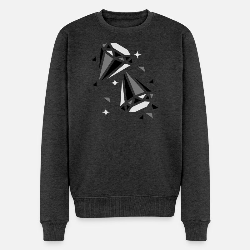 Zwei Diamanten - Männer Premium Bio Pullover - Anthrazit meliert