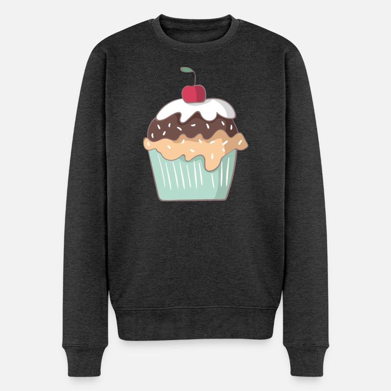 Cupcake - Männer Premium Bio Pullover - Anthrazit meliert