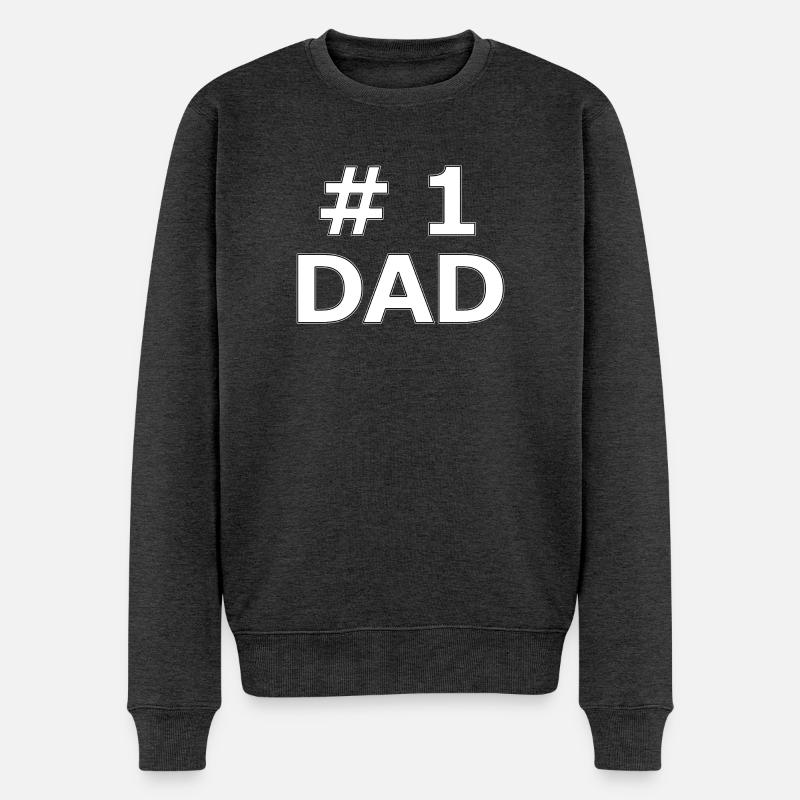 No. 1 dad - Männer Premium Bio Pullover - Anthrazit meliert