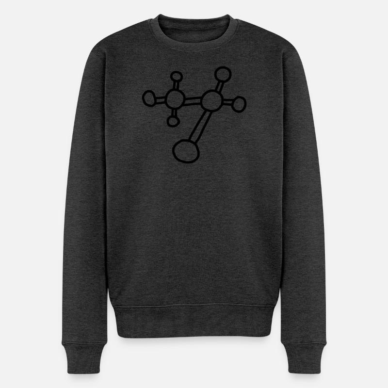 Atom Molekül/ Physik Mechanik Gitter - Männer Premium Bio Pullover - Anthrazit meliert