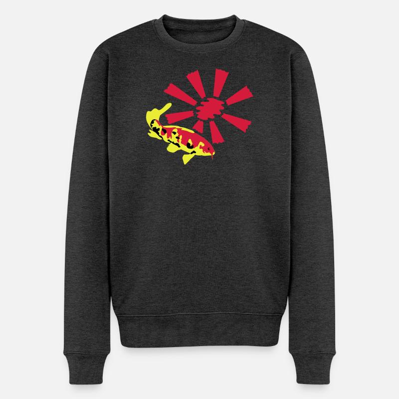 Zierkarpfen - Männer Premium Bio Pullover - Anthrazit meliert