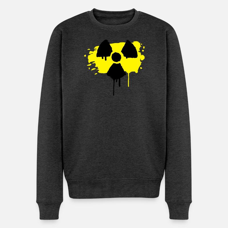 Radioaktiv Zeichen als Graffiti - Männer Premium Bio Pullover - Anthrazit meliert