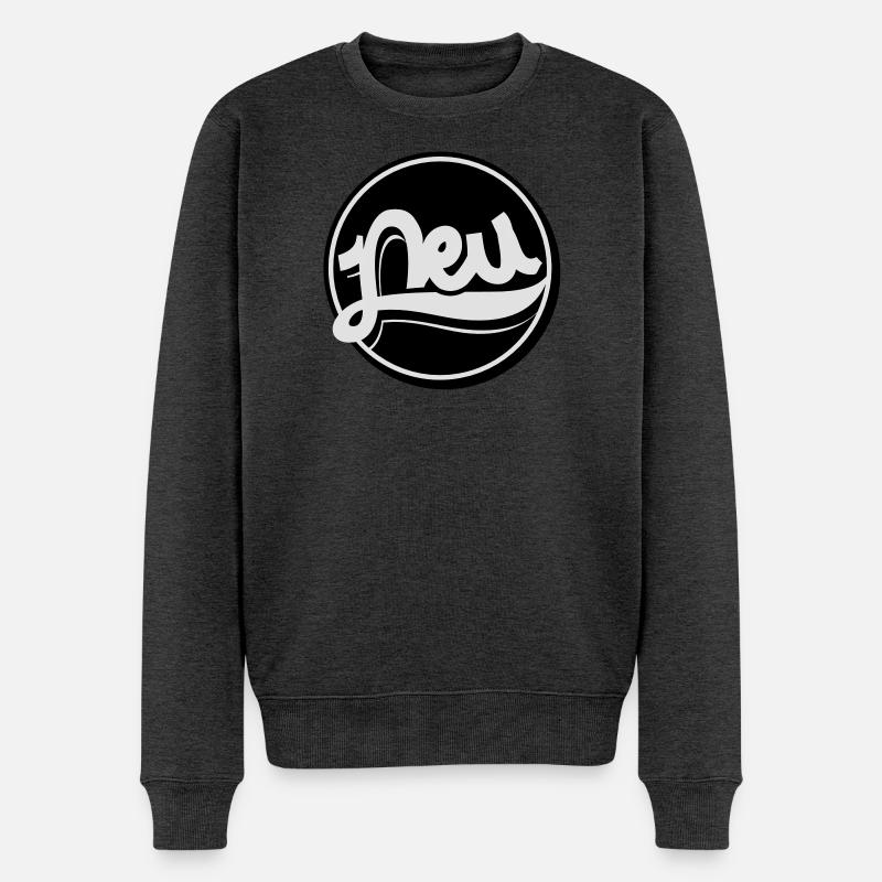 Neu Button, Störer, Neu, New - Männer Premium Bio Pullover - Anthrazit meliert