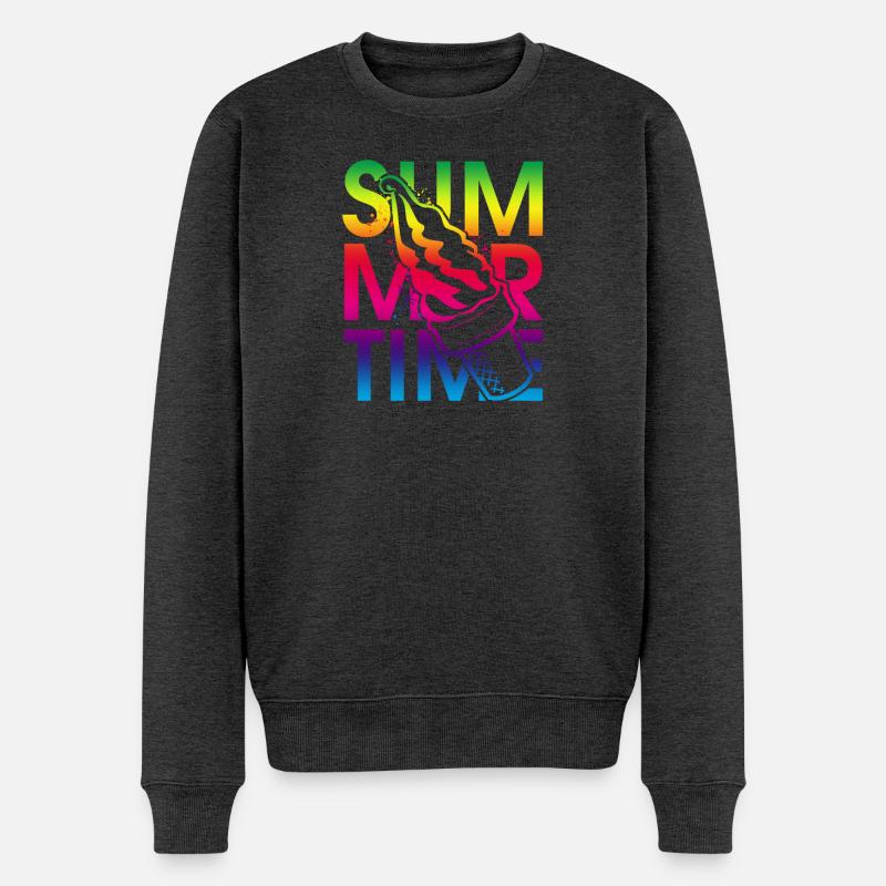 Sommerzeit Eis - Männer Premium Bio Pullover - Anthrazit meliert