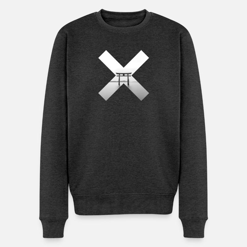 Asien Mode Trend - Männer Premium Bio Pullover - Anthrazit meliert