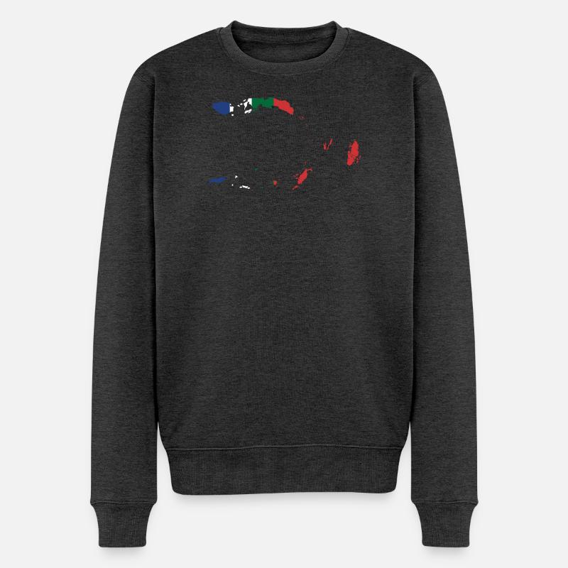 Maluku-T-Shirt RMS - Männer Premium Bio Pullover - Anthrazit meliert