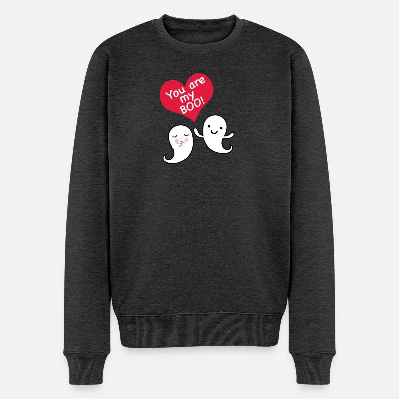 Ich liebe dich Love Herz - Männer Premium Bio Pullover - Anthrazit meliert