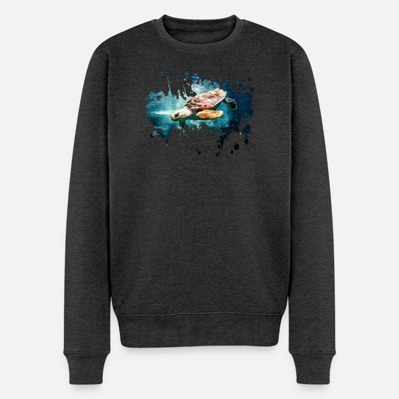 Petcontest Schildkröte - Männer Premium Bio Pullover - Anthrazit meliert